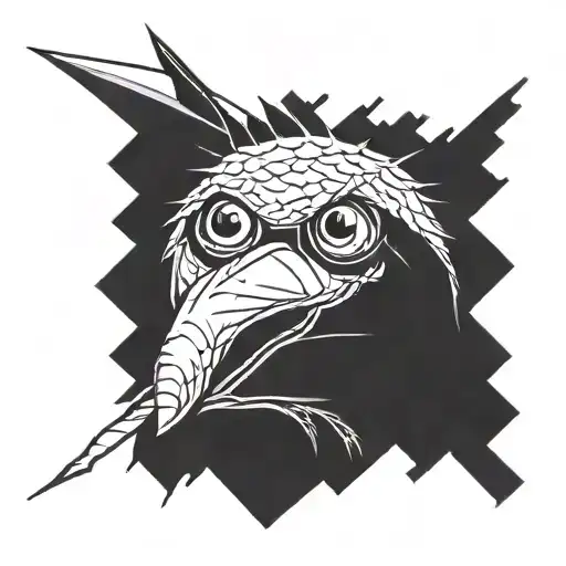 simple bold blackwork regular show tattoo design idea