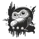 simple bold blackwork regular show tattoo design idea