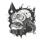 simple bold blackwork regular show tattoo design idea