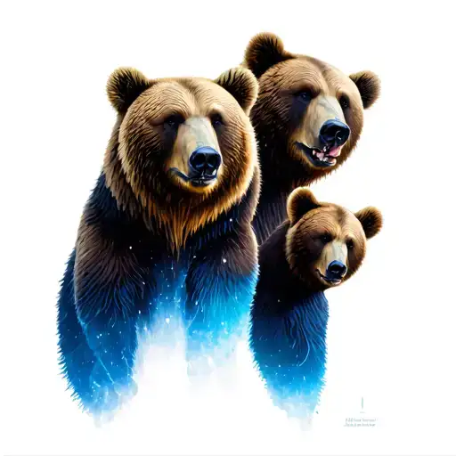 Family of the bears 5 pcs tattoo design idea
