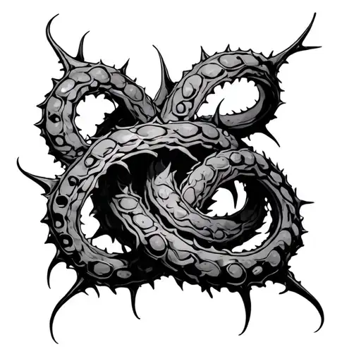 thorns wrapping its tentacles tattoo design idea