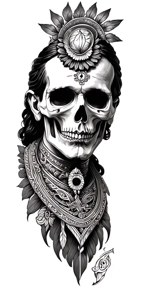 Mexican god of death tattoo design idea