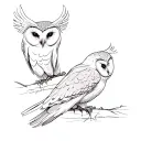 barn owls tattoo design idea