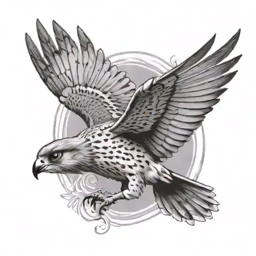 kestrel soaring tattoo design idea