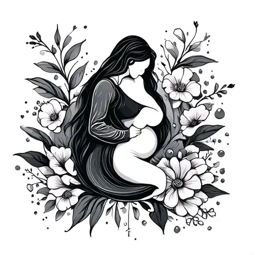 Bracelet on the theme of maternity and breastfeeding tattoo design idea