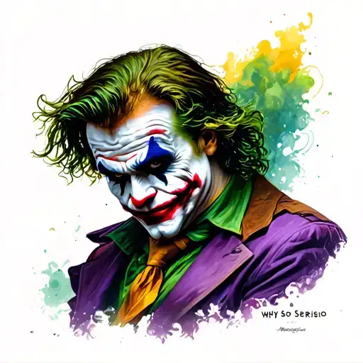 joker heath ledger joker why so serious tattoo design idea