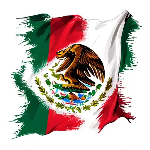 Mexico flag inside a scratch tattoo design idea
