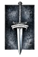 "FAITH OVER FEAR" Sword with Text "FAITH OVER FEAR" tattoo design idea