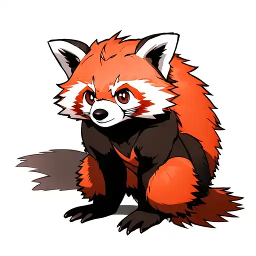 sexy furry redpanda futa softcore tattoo design idea