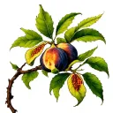 fig tree branch tattoo design idea