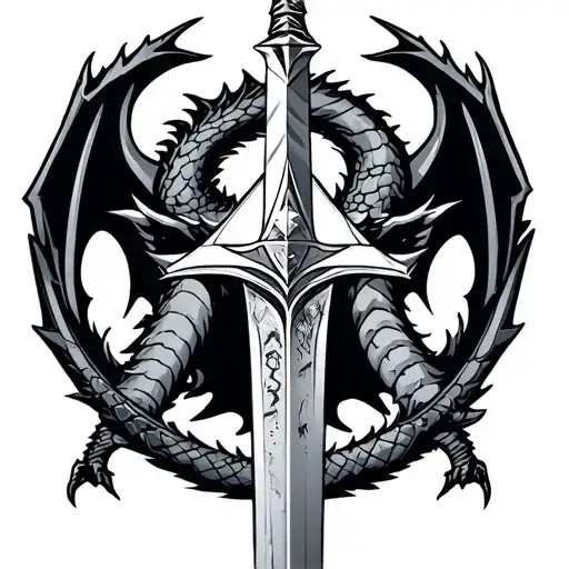 triforce, master sword, dragon balls z dragon wrapped tattoo design idea