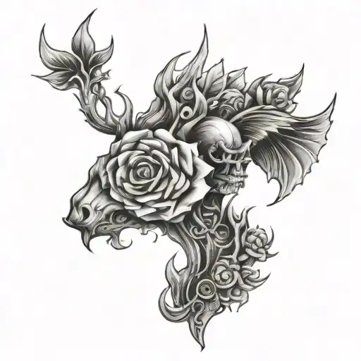 rich risk tattoo design idea