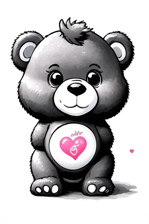 abortion, care bear tattoo design idea