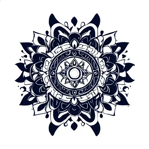chakra all symbols in one piece tattoo design idea