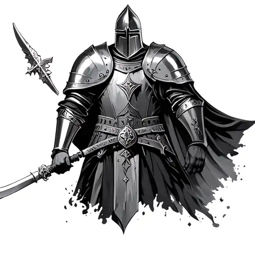 templar knight tattoo design idea