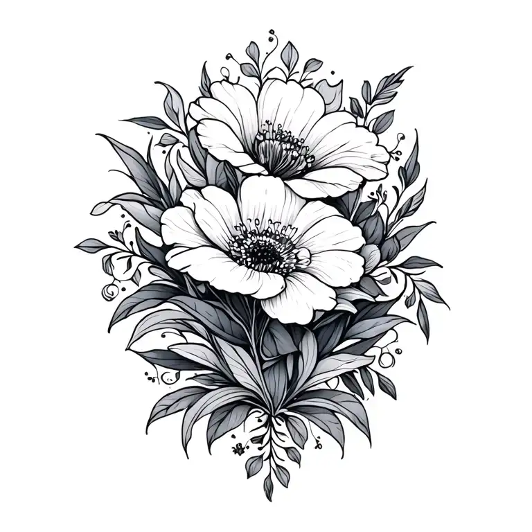 floral patterns tattoo design idea