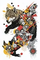 fish, wolf, brown bear, number 2, topaz, silver, yellow color, sports symbol, firefighter symbol, compass, mountain tattoo design idea