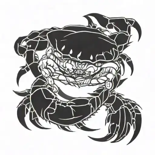 crab with lion and scorpion tattoo design idea
