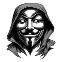 anonymous mask hacker tattoo design idea