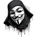 anonymous mask hacker tattoo design idea