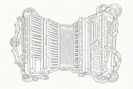 accordion, astronomy tattoo design idea