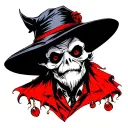 a scary plague doctor tattoo design idea
