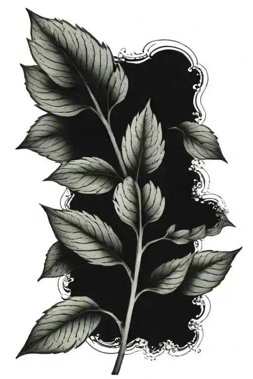mint leaves tattoo design idea