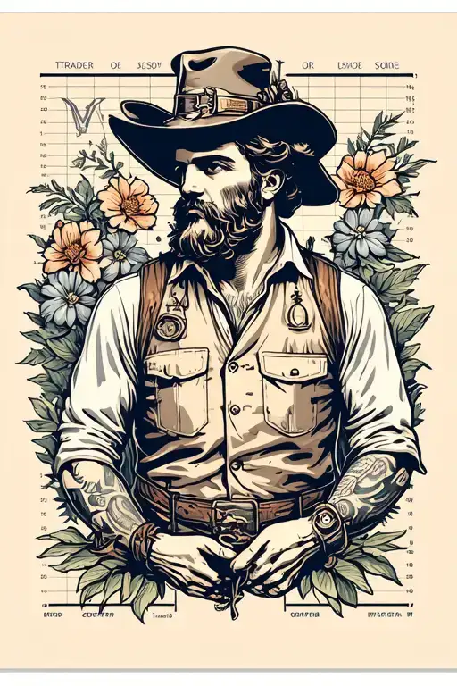 trader trading charts tattoo design idea