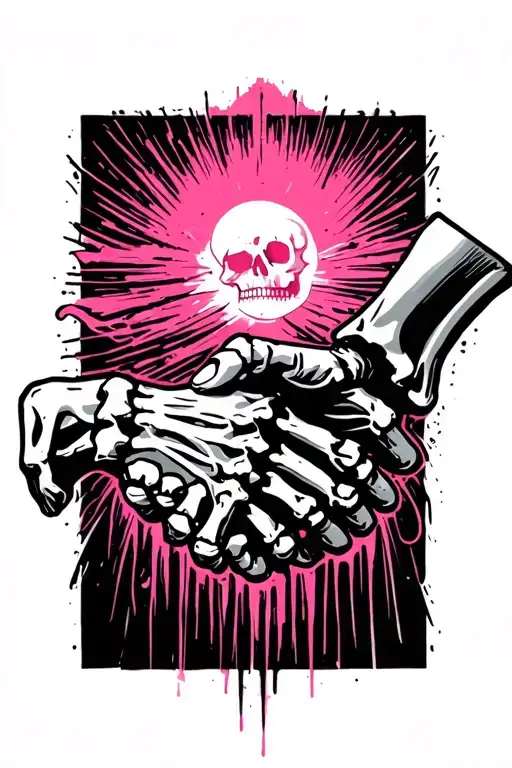 memento mori memento vivere skeleton hand shaking a living human hand pink floyd tattoo design idea