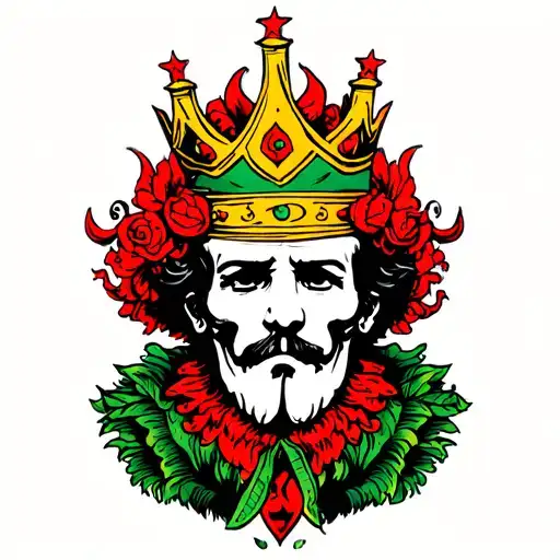 traditional king of fools tattoo design idea