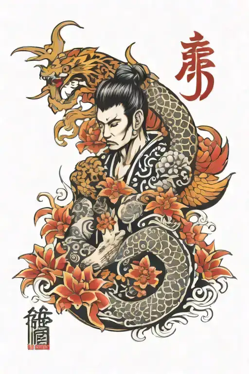 Japanese yakuza tatto style tattoo design idea