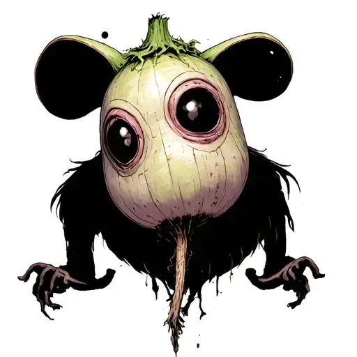 turnip head from studio ghibli. dark , creepy tattoo design idea