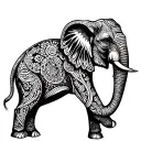 elephant adorned tattoo design idea