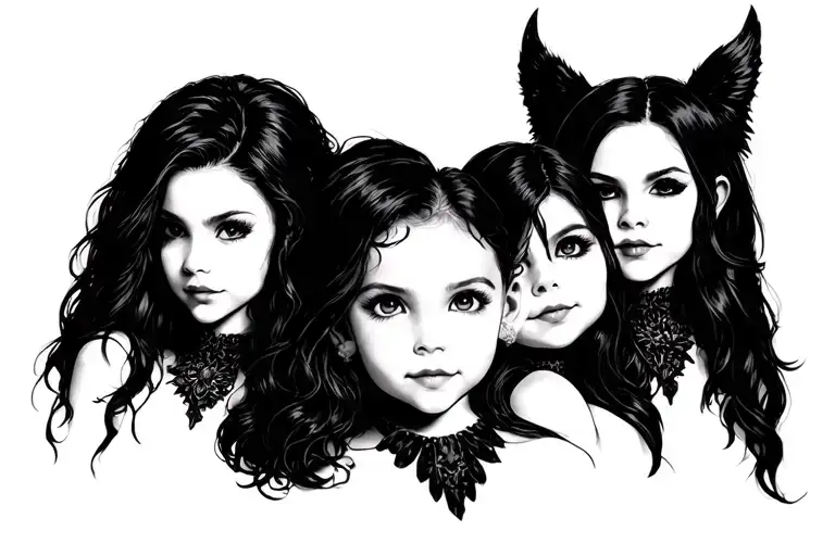 my childrens name, Devin, Joline, Elvira and Dante with some love thing but not a hearth tattoo design idea