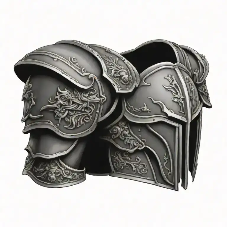 pauldron spartan armor tattoo design idea