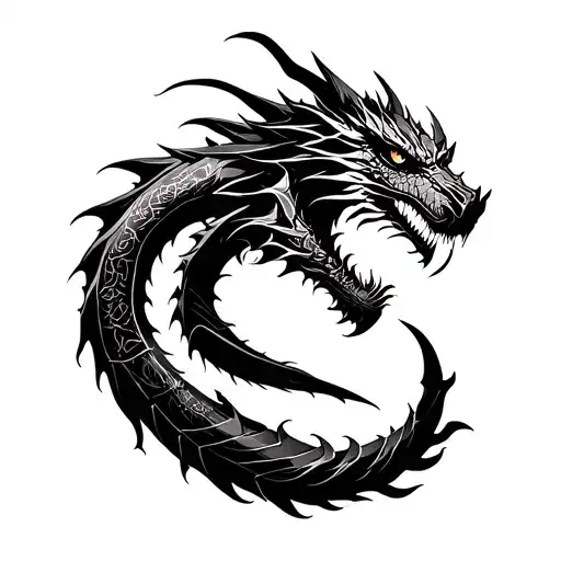 Skyrim dragon language tattoo design idea