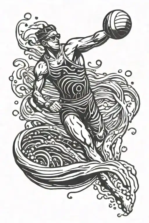 swimmer Olympic champion tattoo design idea