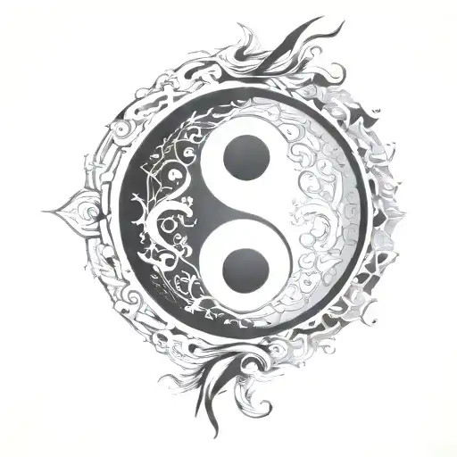 yin yang symbol tattoo design idea