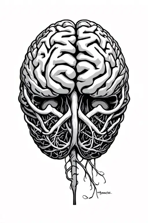 Brain nervous system tattoo design idea