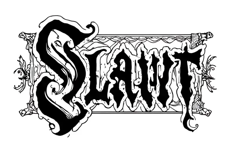 Slave slut sign tattoo design idea