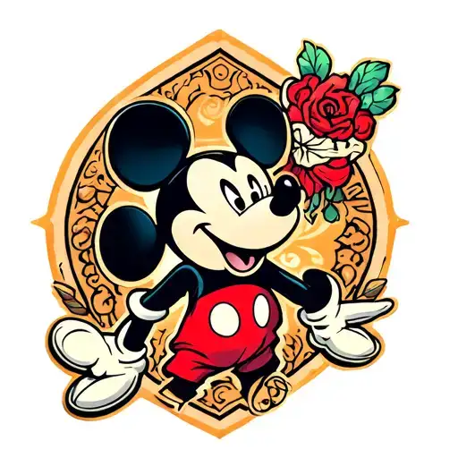 mickey mouse nalgon tattoo design idea