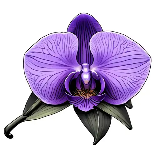 Purple Orchid tattoo design idea
