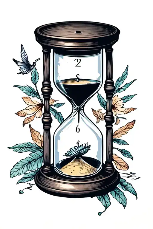 Hourglass Remember Remember Live Time Flies Seize Day tattoo design idea