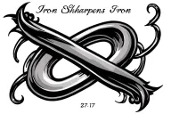 Proverbs 27:17 Iron Sharpens Iron with Infinity Symbol tattoo design idea