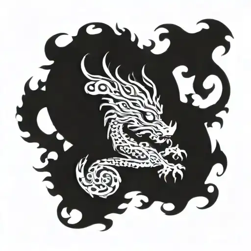 Asian dragon tattoo design idea