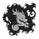 Asian dragon tattoo design idea