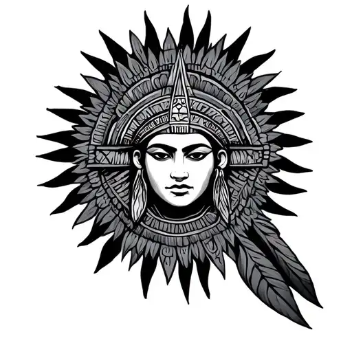 Aztecs sun tattoo design idea