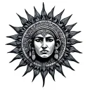 Aztecs sun tattoo design idea