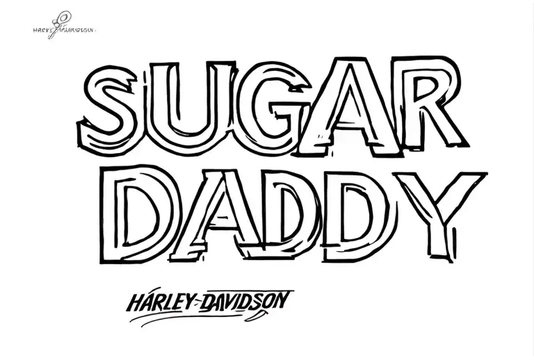 "SUGAR DADDY" HARLEY DAVIDSON tattoo design idea