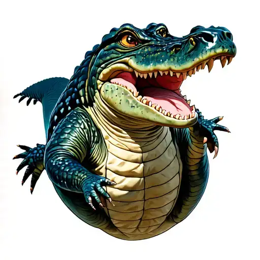 skydiving gator tattoo design idea